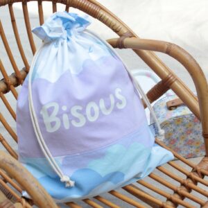 Sac à jouets/change  "Bisous" Ciel