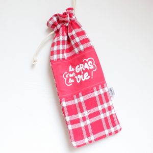 Sac à saucisson  "Le gras c'est la vie" André